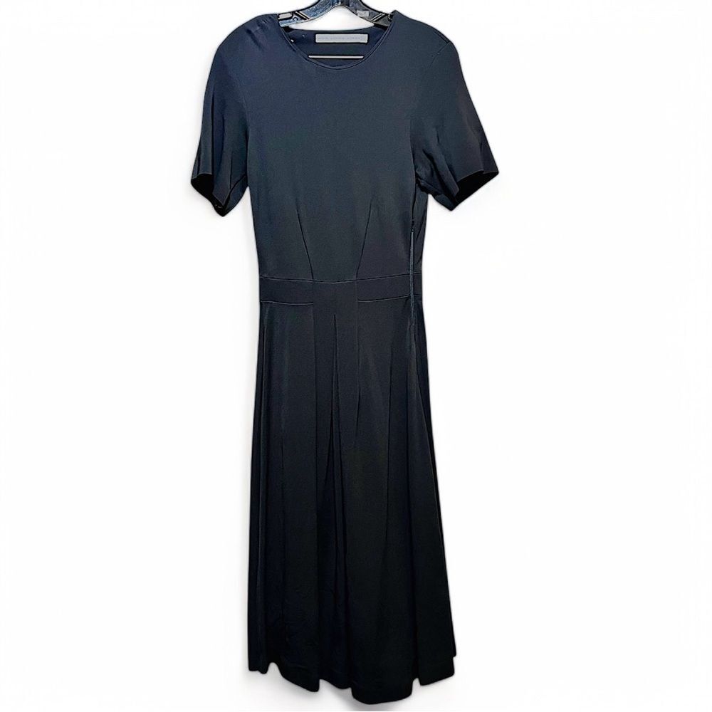 & Other Stories Black Short Sleeve A-Line Midaxi Dress Size 6 - Picture 2 of 11